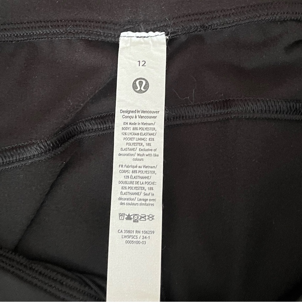 {Lululemon} Its Rulu Run Fleece High-Rise Jogger Full Length in Black - Size 12 - Picture 12 of 13